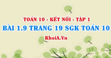 Bài 1.9 trang 19 SGK Toán 10 tập 1 Kết nối tri thức